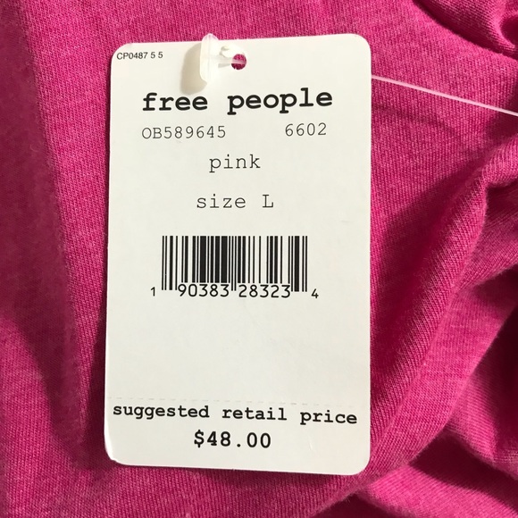 NWT FREE PEOPLE Active Pink Crop Top - Picture 8 of 8